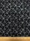Silver Flocked Floral Faux Sequin on Black Chenille Fabric By the Yard